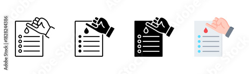 Blood Test Icon, Multi Styles Icon Set