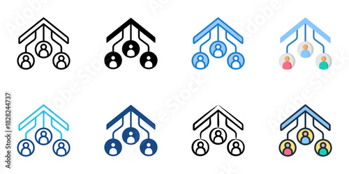 Alignment icon set multiple style vector collection 
