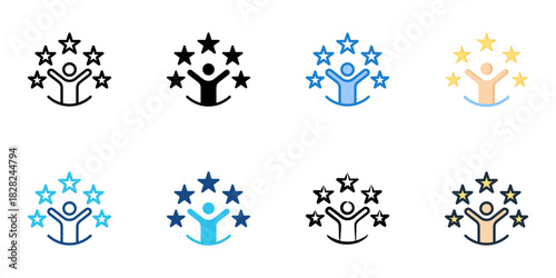 Satisfaction icon set multiple style vector collection 
