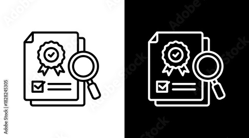 Document Control White Icon Set Design