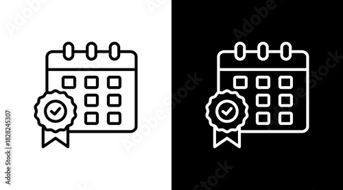 Approval Date White Icon Set Design