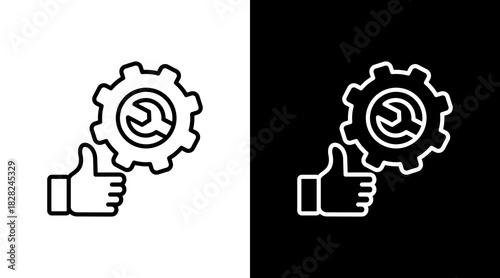Good Service White Icon Set Design