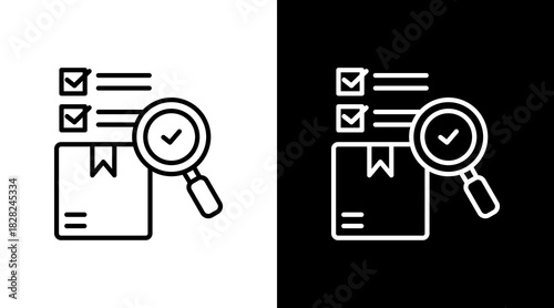 Product Inspection White Icon Set Design