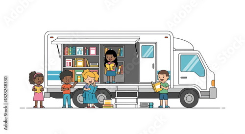 Children's Mobile Library Brings the Joy of Reading to the Community, Empowering Young Minds and Fostering a Love for Learning in a Fun and Engaging Way