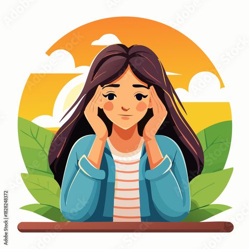 Young girl portrait outdoors with denim jacket and smile.