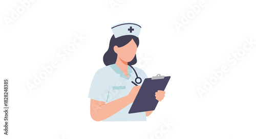 Dedicated nurse meticulously updating medical records, ensuring patient well-being and care in a compassionate healthcare environment