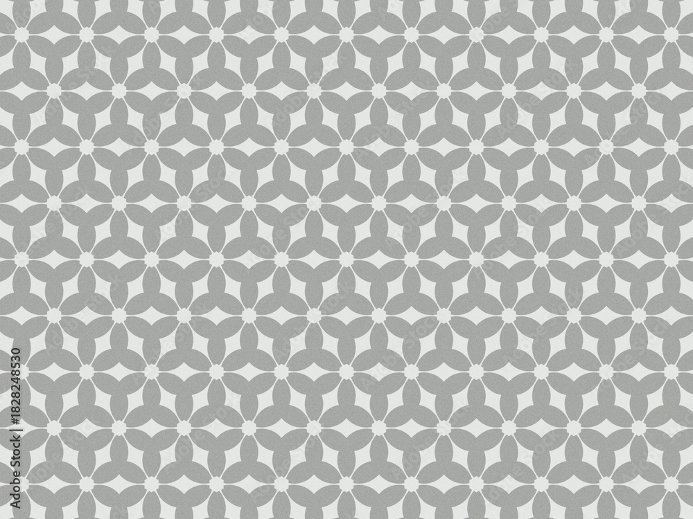 Fototapeta premium A gray and white floral geometric pattern on a flat surface.