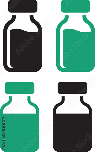 Vaccine bottle vector icon