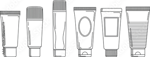 cosmetic tube mockup, packaging design, lotion container, cream tube, toiletry branding, skincare product, beauty packaging, plastic tube, cosmetic branding