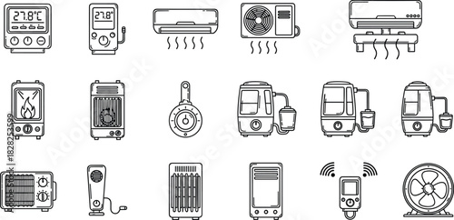 Heating, cooling, climate control, air conditioner, humidifier, thermostat, heater, fan, temperature, appliance, ventilation, indoor, comfort, energy, efficiency, electronics, household,