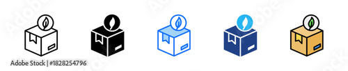 Green Packaging Icon Set Multiple Style Collection
