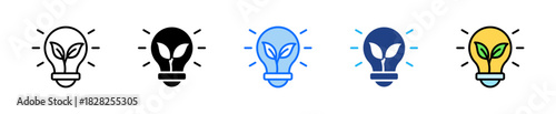 Green Innovation Icon Set Multiple Style Collection