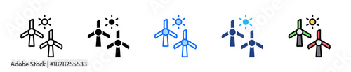 Renewable Future Icon Set Multiple Style Collection