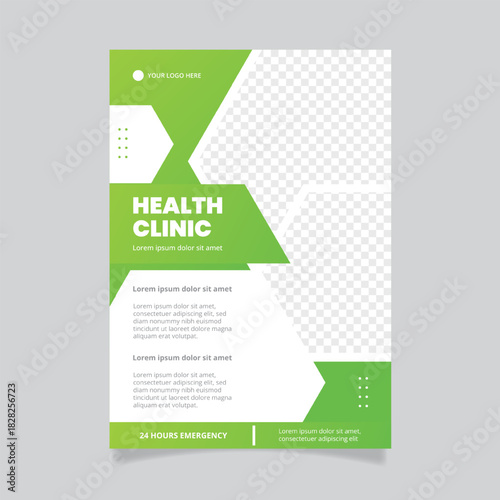 Corporate healthcare and medical flyer or poster design layout