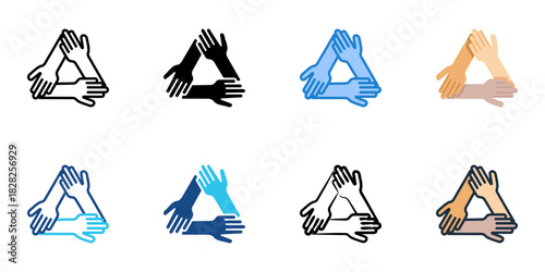 Support icon set multiple style vector collection 
