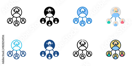 Customer Relations icon set multiple style vector collection 
