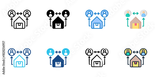 Supplier Relations icon set multiple style vector collection 

