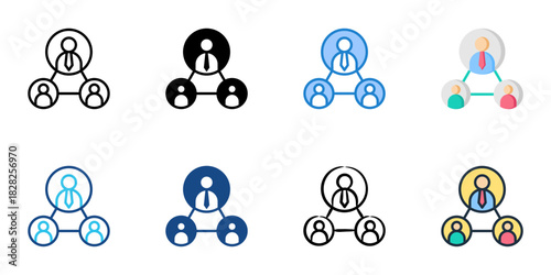 Employee Relations icon set multiple style vector collection 
