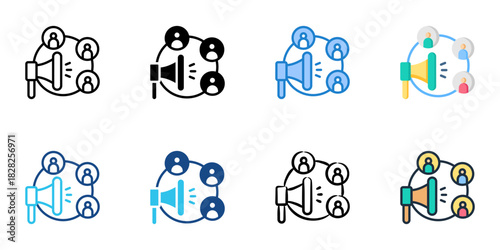 Public Relations icon set multiple style vector collection 
