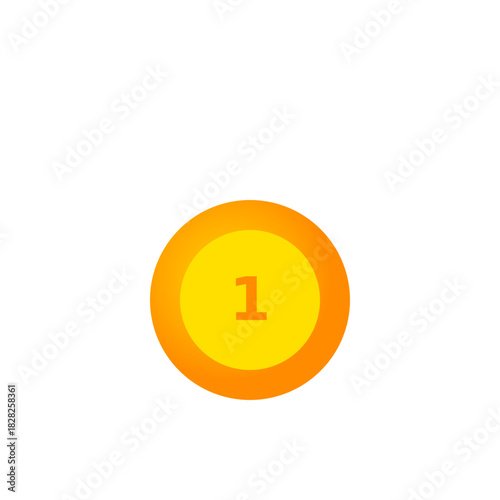 Number 1 Icon: A solitary icon showcasing the number 1, it symbolizes beginnings, first place, and achievements. 