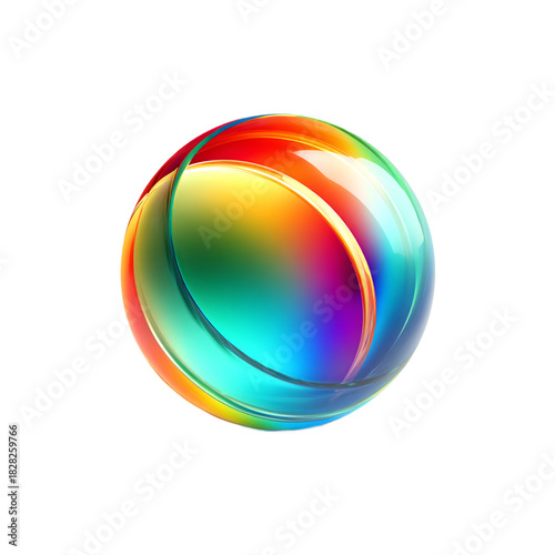 Abstract rainbow sphere isolated on transparent background