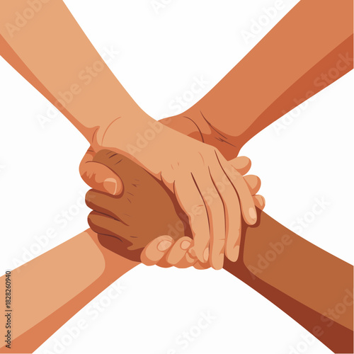 Diverse Hands United in Solidarity.