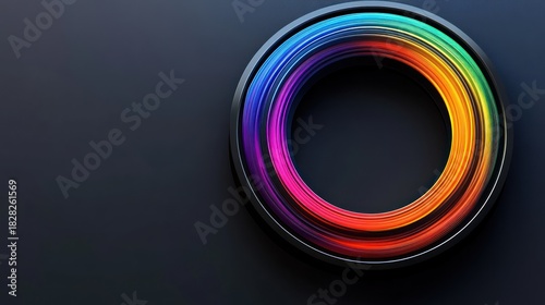 Abstract colorful ring on dark background