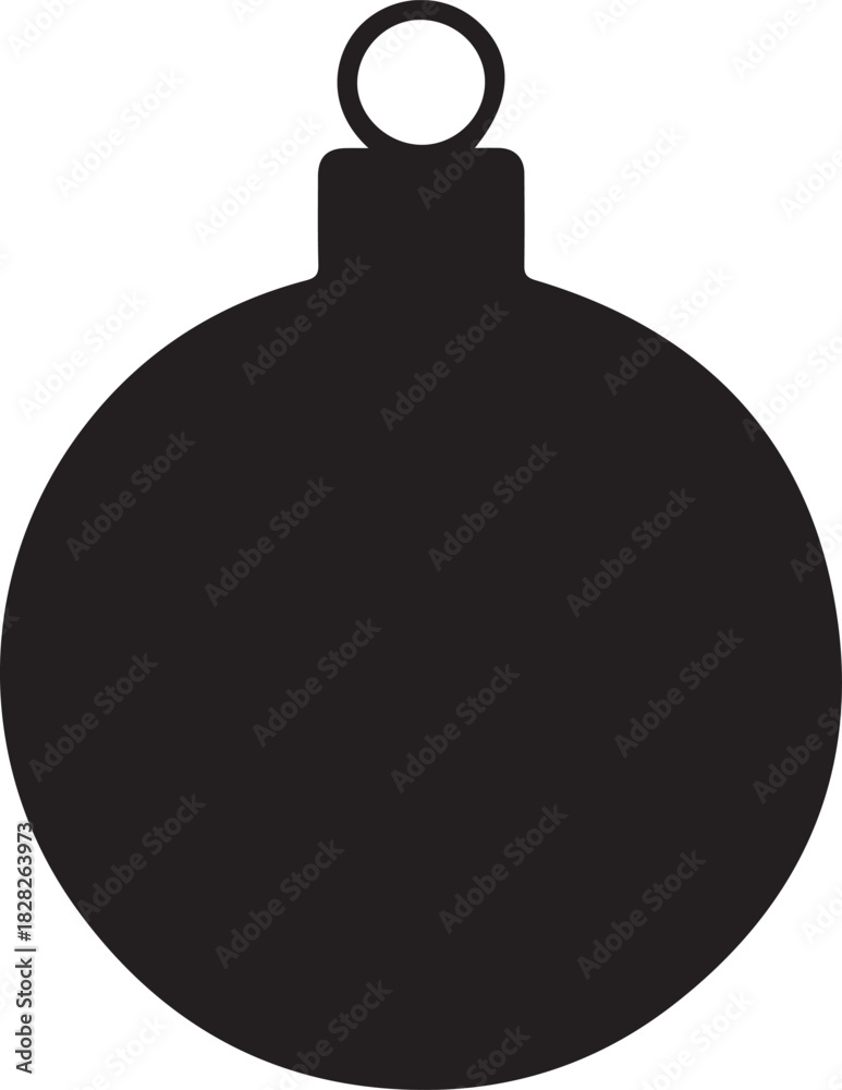Obraz premium Christmas ball icon. Set of black Christmas balls. Christmas ball icons in flat design. Vector illustration