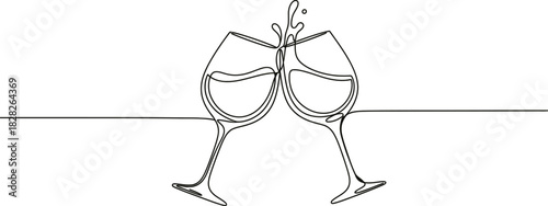 Cheers with Wine Glasses Illustration