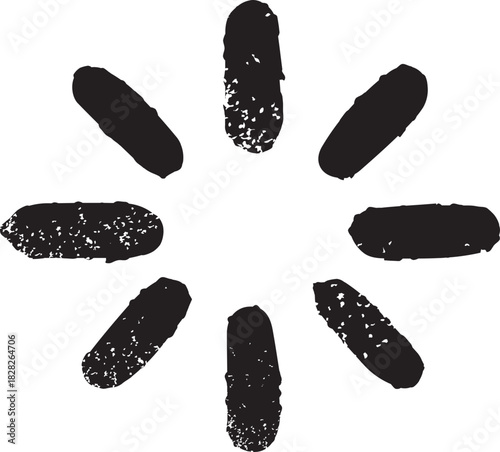 Hand drawn loading spinner icon indicating processing