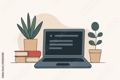 Introvert Desk Setup Vector
