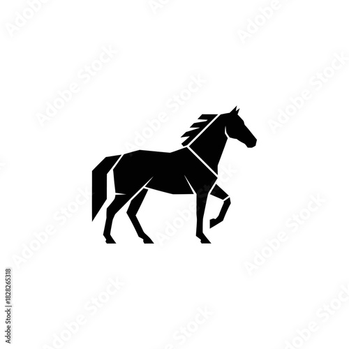 Geometric Horse Silhouette A Striking and Modern Animal Illustration.