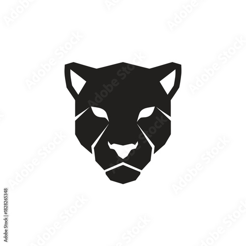 Geometric Panther Head A Striking Silhouette of Strength and Precision.