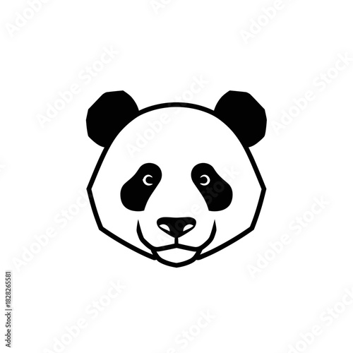 Minimalist Panda Head Illustration A Simple and Adorable Design.