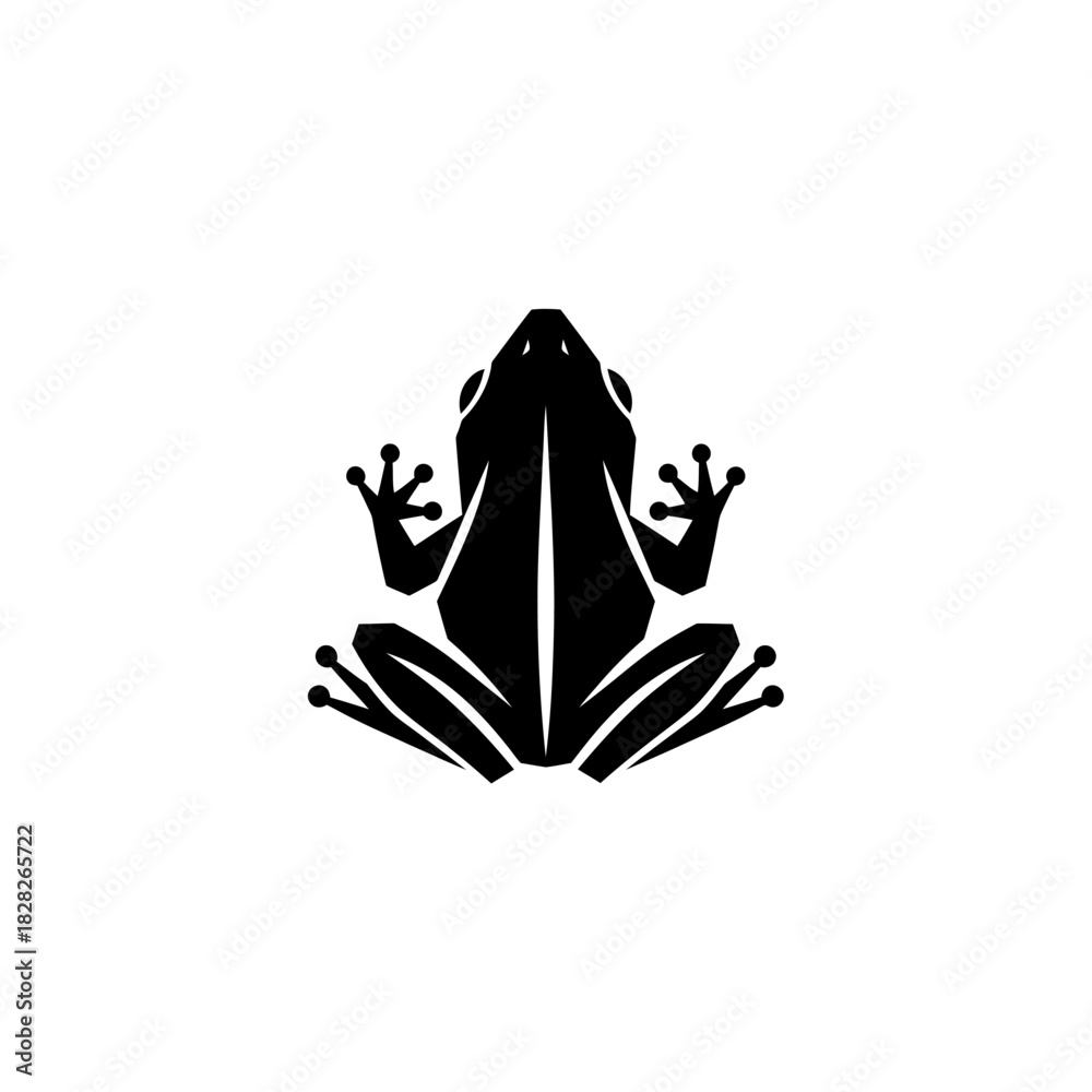 Naklejka premium Silhouette of a Frog with Spread Limbs.