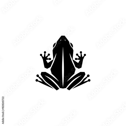 Silhouette of a Frog with Spread Limbs.