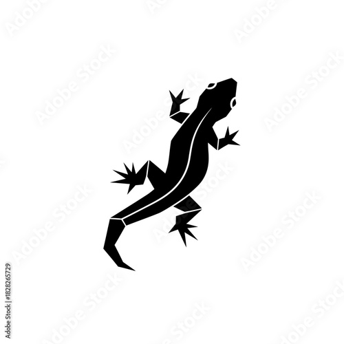 Silhouette of a Gecko A Simple and Striking Design 2.