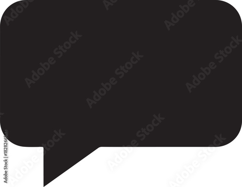 message chat bubble icon on white background Black silhouette