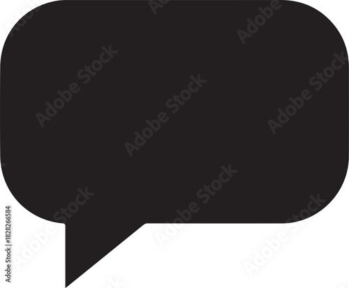 message chat bubble icon on white background Black silhouette