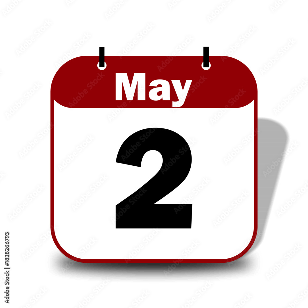 Fototapeta premium 2 May Date Calendar