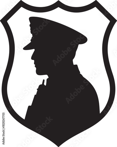 Police badge shape. Vector military shield silhouettes. Security, football patches isolated on white background