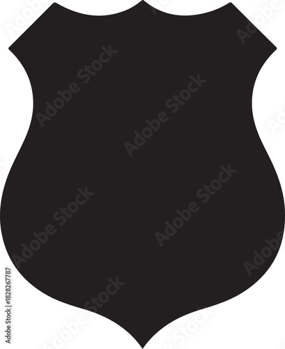 Police badge shape. Vector military shield silhouettes. Security, football patches isolated on white background