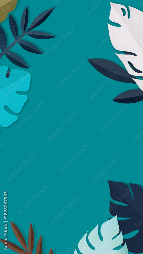 Obraz premium Paper leaf frame iPhone wallpaper