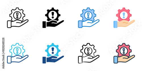 Crisis Management icon set multiple style vector collection 
