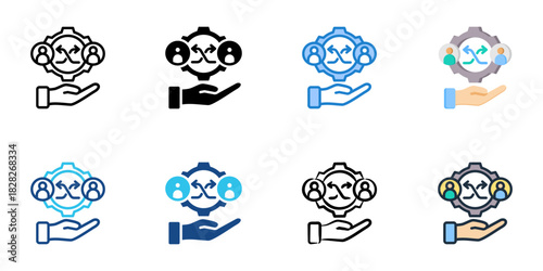 Change Management icon set multiple style vector collection 
