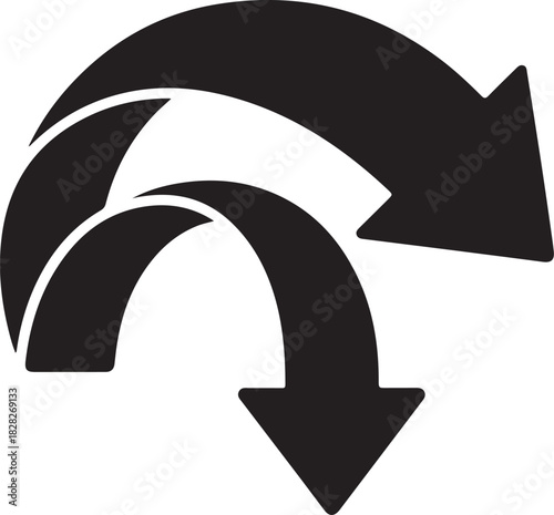  silhouette Black silhouette arrows. Flat style icons