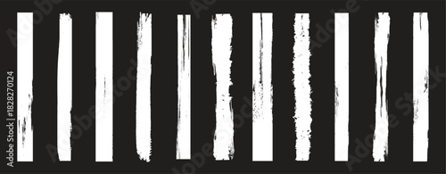 Set of chalk brush lines. Hand drawn grunge lines on chalkboard background can be used as art brushes. Vector illustration.