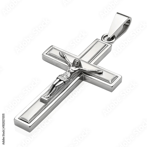 Elegant silver Jesus Christ crucifix pendant necklace for faith, spirituality, and religious devotion with intricate detail and modern design appeal