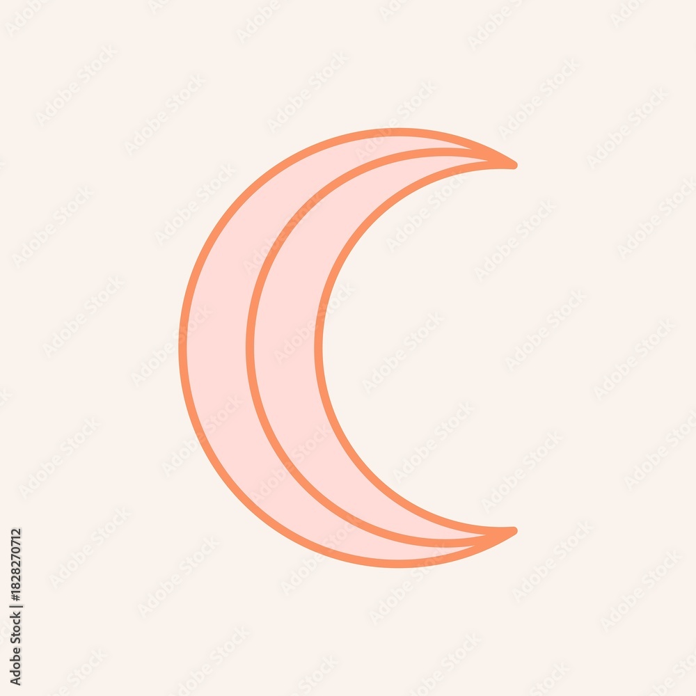 Obraz premium Simple crescent moon, celestial line art design