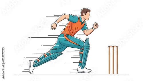Athlete in Motion Chasing a Sporting Goal Vector Sport Illustration